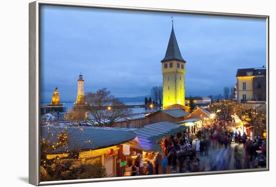 Christmas Market Along Lindau's Historic Port, Lindau Im Bodensee, Germany, Europe-Miles Ertman-Framed Photographic Print