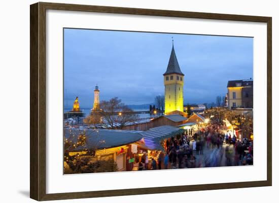 Christmas Market Along Lindau's Historic Port, Lindau Im Bodensee, Germany, Europe-Miles Ertman-Framed Photographic Print