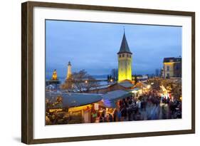 Christmas Market Along Lindau's Historic Port, Lindau Im Bodensee, Germany, Europe-Miles Ertman-Framed Photographic Print