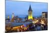 Christmas Market Along Lindau's Historic Port, Lindau Im Bodensee, Germany, Europe-Miles Ertman-Mounted Photographic Print