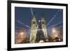 Christmas Market and Neo-Gothic Church of St. Ludmila, Mir Square, Prague, Czech Republic, Europe-Richard Nebesky-Framed Photographic Print