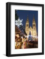 Christmas Market and Neo-Gothic Church of St. Ludmila, Mir Square, Prague, Czech Republic, Europe-Richard Nebesky-Framed Photographic Print