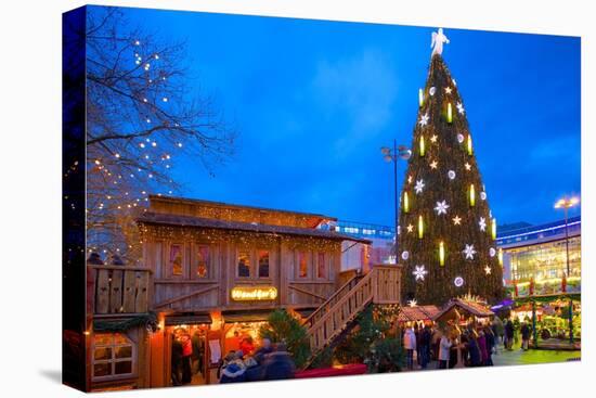 Christmas Market and the Biggest Christmas Tree in the World-Frank Fell-Stretched Canvas