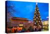 Christmas Market and the Biggest Christmas Tree in the World-Frank Fell-Stretched Canvas