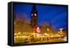 Christmas Market and Town Hall, Albert Square, Manchester, England, United Kingdom, Europe-Frank Fell-Framed Stretched Canvas