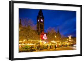 Christmas Market and Town Hall, Albert Square, Manchester, England, United Kingdom, Europe-Frank Fell-Framed Photographic Print