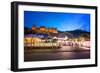 Christmas Market at Karlsplatz in the Old Town of Heidelberg, with Castle Heidelberg, Heidelberg-Andreas Brandl-Framed Photographic Print