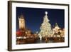 Christmas Market at Old Town Square with Gothic Old Town Hall-Richard Nebesky-Framed Photographic Print
