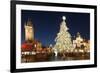 Christmas Market at Old Town Square with Gothic Old Town Hall-Richard Nebesky-Framed Photographic Print