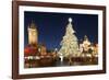 Christmas Market at Old Town Square with Gothic Old Town Hall-Richard Nebesky-Framed Photographic Print