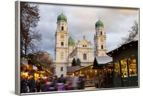 Christmas Market in Front of the Cathedral of Saint Stephan, Passau, Bavaria, Germany, Europe-Miles Ertman-Framed Photographic Print