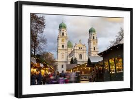 Christmas Market in Front of the Cathedral of Saint Stephan, Passau, Bavaria, Germany, Europe-Miles Ertman-Framed Photographic Print