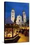 Christmas Market in Front of the Cathedral of Saint Stephan, Passau, Bavaria, Germany, Europe-Miles Ertman-Stretched Canvas