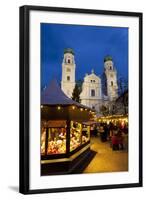 Christmas Market in Front of the Cathedral of Saint Stephan, Passau, Bavaria, Germany, Europe-Miles Ertman-Framed Photographic Print