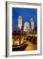 Christmas Market in Front of the Cathedral of Saint Stephan, Passau, Bavaria, Germany, Europe-Miles Ertman-Framed Photographic Print