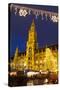 Christmas Market in Marienplatz and the New Town Hall, Munich, Bavaria, Germany, Europe-Miles Ertman-Stretched Canvas
