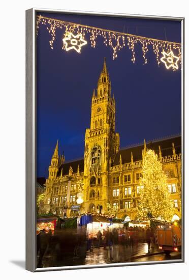 Christmas Market in Marienplatz and the New Town Hall, Munich, Bavaria, Germany, Europe-Miles Ertman-Framed Photographic Print