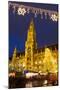 Christmas Market in Marienplatz and the New Town Hall, Munich, Bavaria, Germany, Europe-Miles Ertman-Mounted Photographic Print