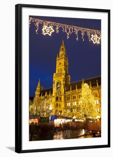 Christmas Market in Marienplatz and the New Town Hall, Munich, Bavaria, Germany, Europe-Miles Ertman-Framed Photographic Print