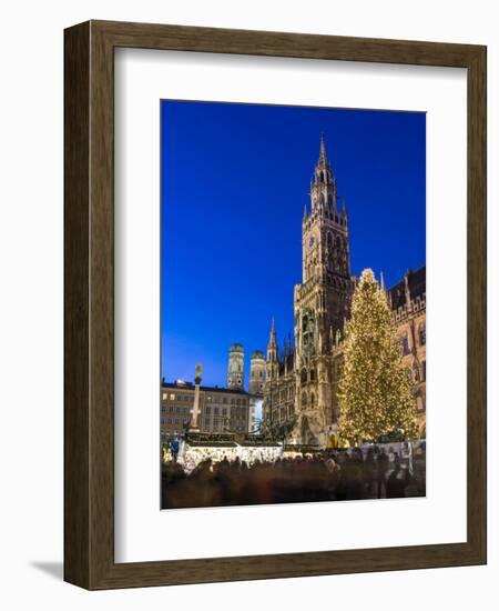 Christmas market in Marienplatz, Munich, Bavaria, Germany.-Martin Zwick-Framed Photographic Print