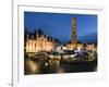 Christmas Market in Market Square with Belfry Behind, Bruges, West Vlaanderen (Flanders), Belgium-Stuart Black-Framed Photographic Print