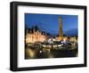 Christmas Market in Market Square with Belfry Behind, Bruges, West Vlaanderen (Flanders), Belgium-Stuart Black-Framed Photographic Print