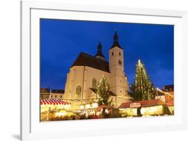 Christmas Market in Neupfarrplatz, Regensburg, Bavaria, Germany, Europe-Miles Ertman-Framed Photographic Print