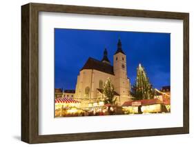 Christmas Market in Neupfarrplatz, Regensburg, Bavaria, Germany, Europe-Miles Ertman-Framed Photographic Print