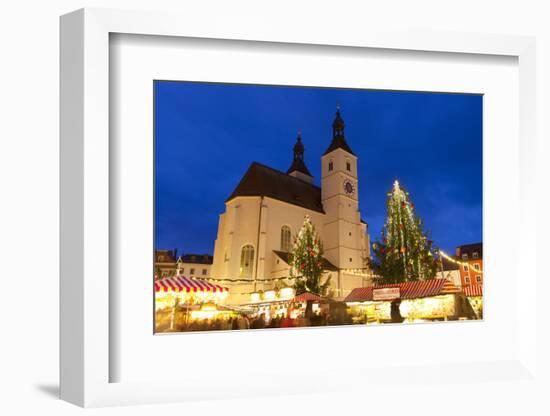 Christmas Market in Neupfarrplatz, Regensburg, Bavaria, Germany, Europe-Miles Ertman-Framed Photographic Print