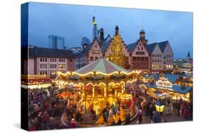 Christmas Market in Romerberg, Frankfurt, Germany, Europe-Miles Ertman-Stretched Canvas