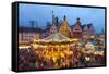 Christmas Market in Romerberg, Frankfurt, Germany, Europe-Miles Ertman-Framed Stretched Canvas