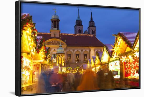 Christmas Market in the Altermarkt with the Baroque Town Hall in the Background-Miles Ertman-Framed Photographic Print