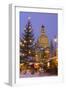 Christmas Market in the Neumarkt with the Frauenkirche (Church) in the Background-Miles Ertman-Framed Photographic Print