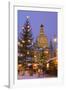 Christmas Market in the Neumarkt with the Frauenkirche (Church) in the Background-Miles Ertman-Framed Photographic Print