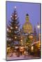 Christmas Market in the Neumarkt with the Frauenkirche (Church) in the Background-Miles Ertman-Mounted Photographic Print