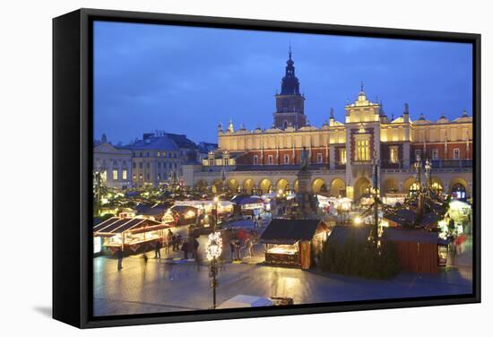 Christmas Market, Krakow, Poland, Europe-Neil Farrin-Framed Stretched Canvas