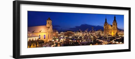 Christmas Market Lit Up at Night, Ludwigsburg, Baden-Wurttemberg, Germany-null-Framed Photographic Print