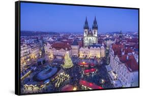 Christmas Market, Old Town Square, Prague, Czech Republic-Jon Arnold-Framed Stretched Canvas