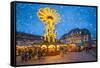 Christmas market on the marketplace in Heidelberg, Baden-Württemberg, Germany-Jan Christopher Becke-Framed Stretched Canvas