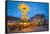 Christmas market on the marketplace in Heidelberg, Baden-Württemberg, Germany-Jan Christopher Becke-Framed Stretched Canvas