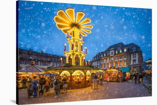 Christmas market on the marketplace in Heidelberg, Baden-Württemberg, Germany-Jan Christopher Becke-Stretched Canvas