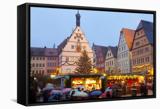 Christmas Market, Rothenburg Ob Der Tauber, Bavaria, Germany, Europe-Miles Ertman-Framed Stretched Canvas