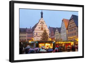 Christmas Market, Rothenburg Ob Der Tauber, Bavaria, Germany, Europe-Miles Ertman-Framed Photographic Print