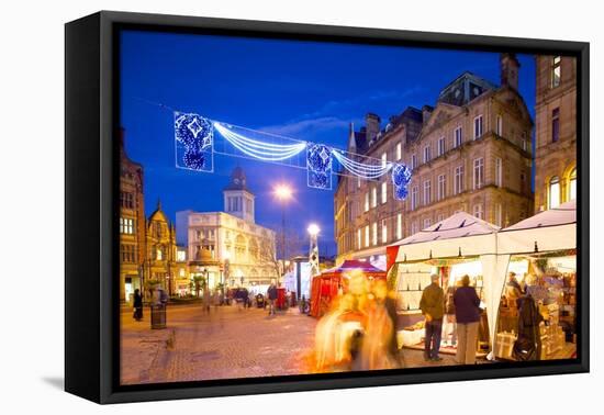 Christmas Market, Sheffield, South Yorkshire, Yorkshire, England, United Kingdom, Europe-Frank Fell-Framed Stretched Canvas