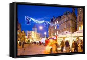 Christmas Market, Sheffield, South Yorkshire, Yorkshire, England, United Kingdom, Europe-Frank Fell-Framed Stretched Canvas