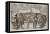 Christmas Market-Anton Pieck-Framed Stretched Canvas