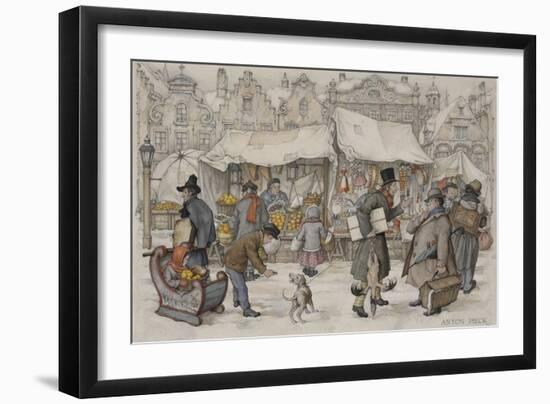 Christmas Market-Anton Pieck-Framed Giclee Print