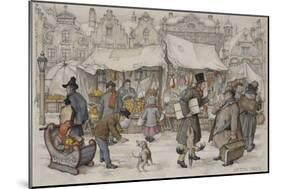 Christmas Market-Anton Pieck-Mounted Giclee Print