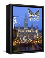 Christmas Markets, Rathaus (Town Hall), Vienna, Austria-Doug Pearson-Framed Stretched Canvas