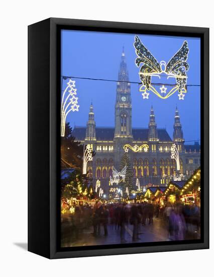 Christmas Markets, Rathaus (Town Hall), Vienna, Austria-Doug Pearson-Framed Stretched Canvas